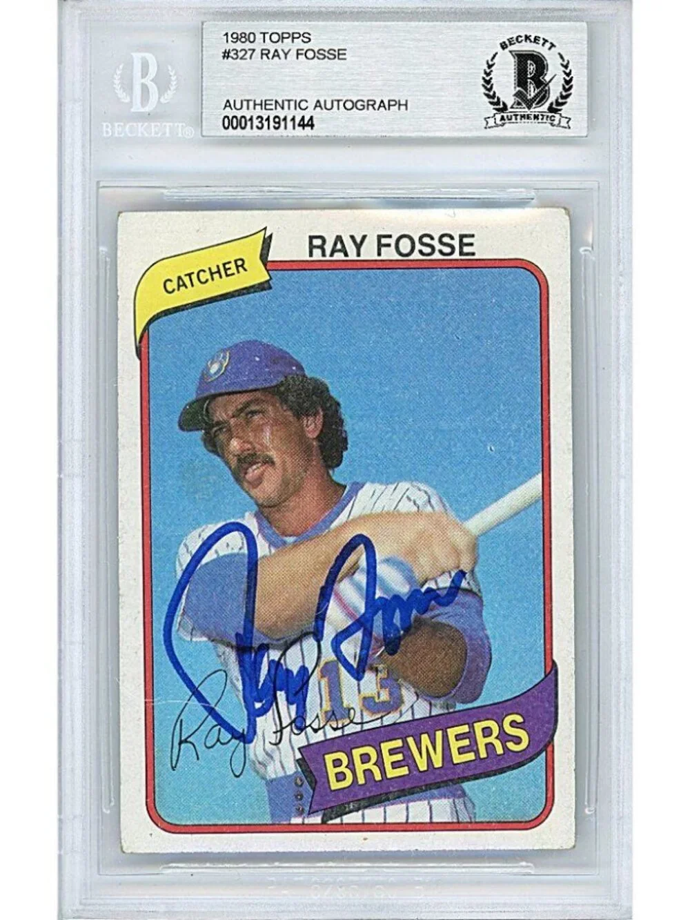 Ray Fosse Milwaukee Brewers Signed 1980 Topps Baseball Card Beckett Autographed